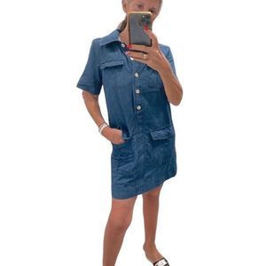 Kate Spade Cotton Buttons Front Pockets Mini Dress.Size 4